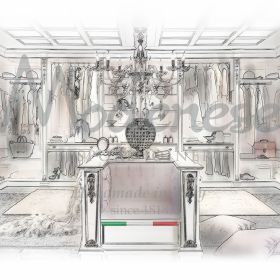 Dressings au design classique italien pour les espaces de mode luxueux