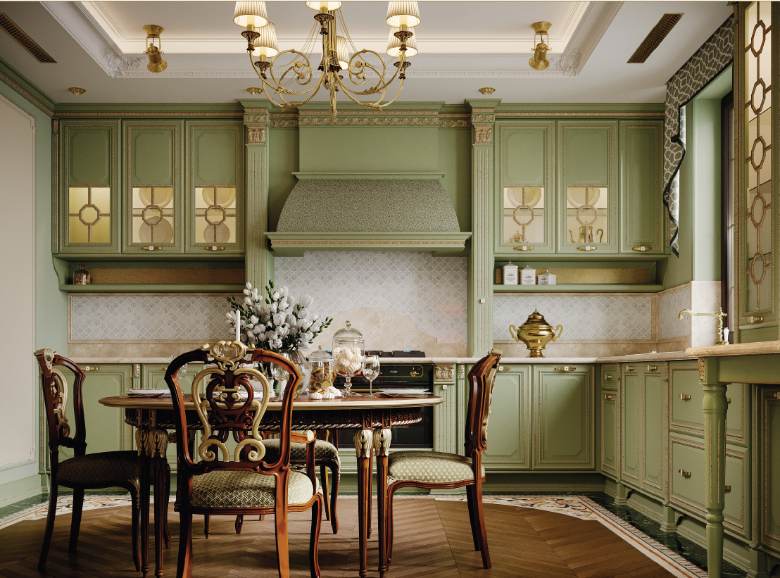Hamptons: Bespoke Sage Green Classical Kitchen by Modenese Bespoke - image 03
