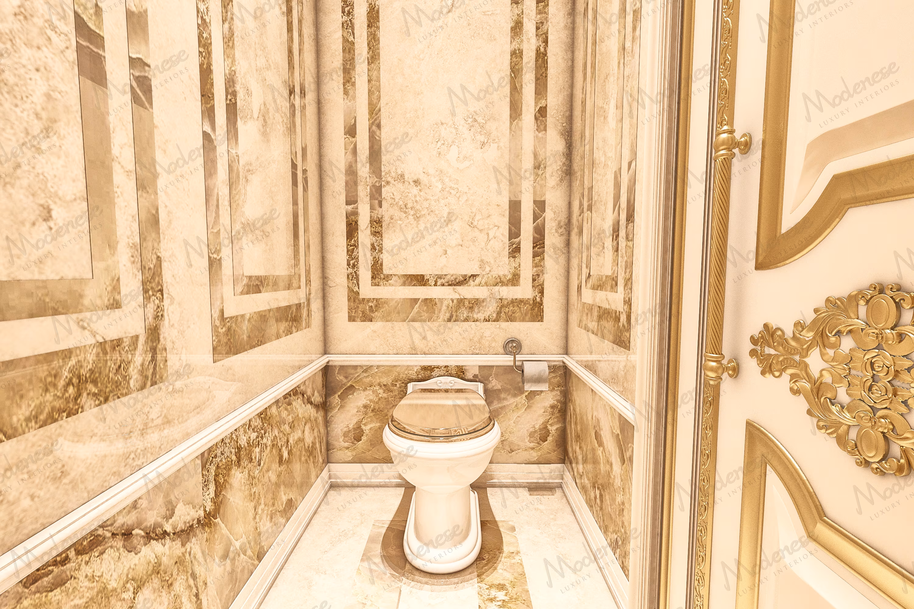 Luxury Italian bathroom in Doha by Modenese Bespoke
