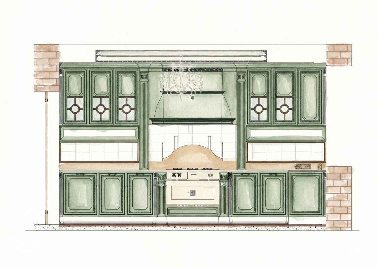 Hamptons: Bespoke Sage Green Classical Kitchen by Modenese Bespoke - image 08