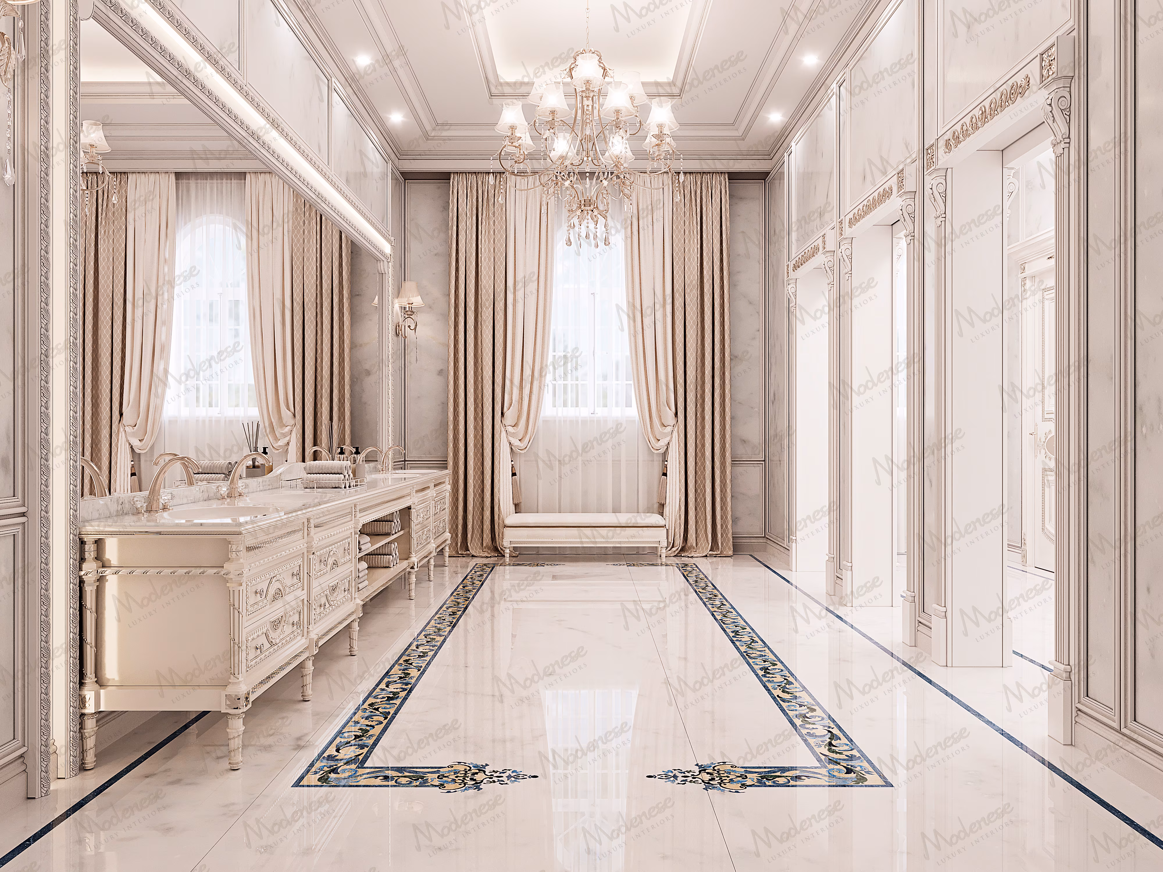 Luxury Italian bathroom in Kuwait City by Modenese Bespoke