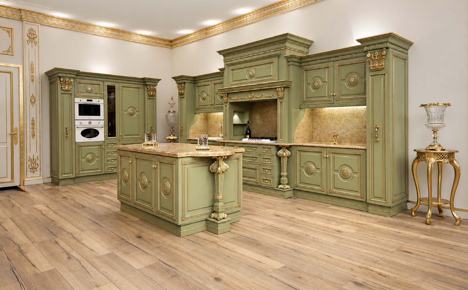 Hamptons: Bespoke Sage Green Classical Kitchen by Modenese Bespoke - image 02