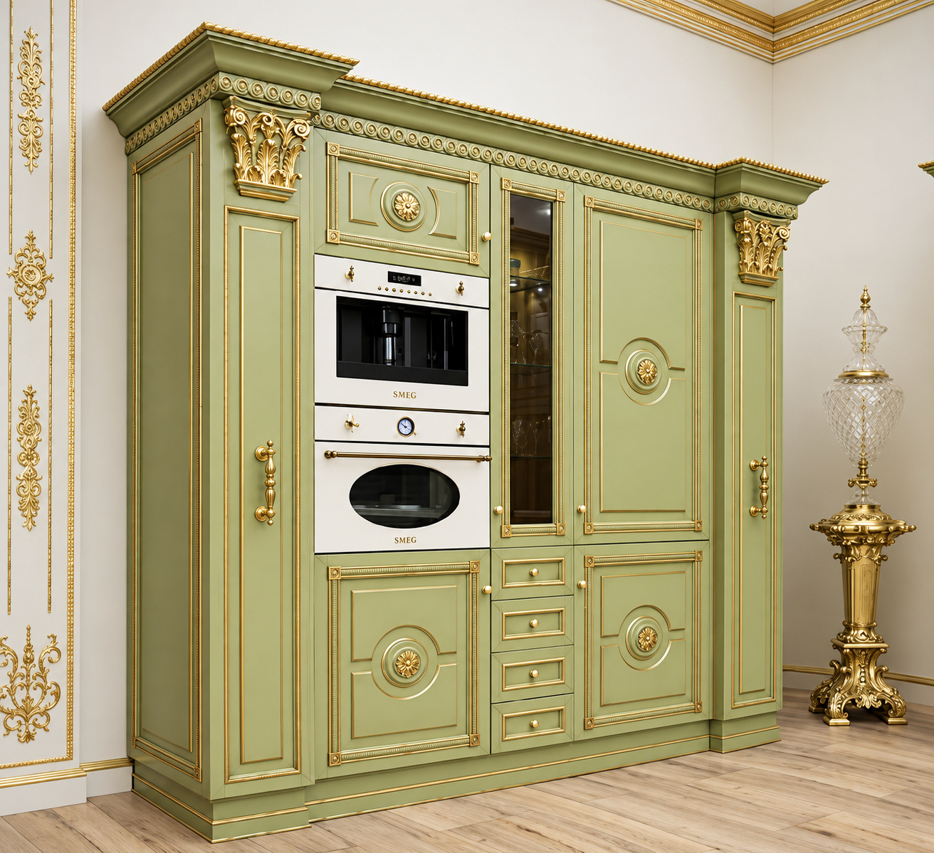 Hamptons: Bespoke Sage Green Classical Kitchen by Modenese Bespoke - image 05