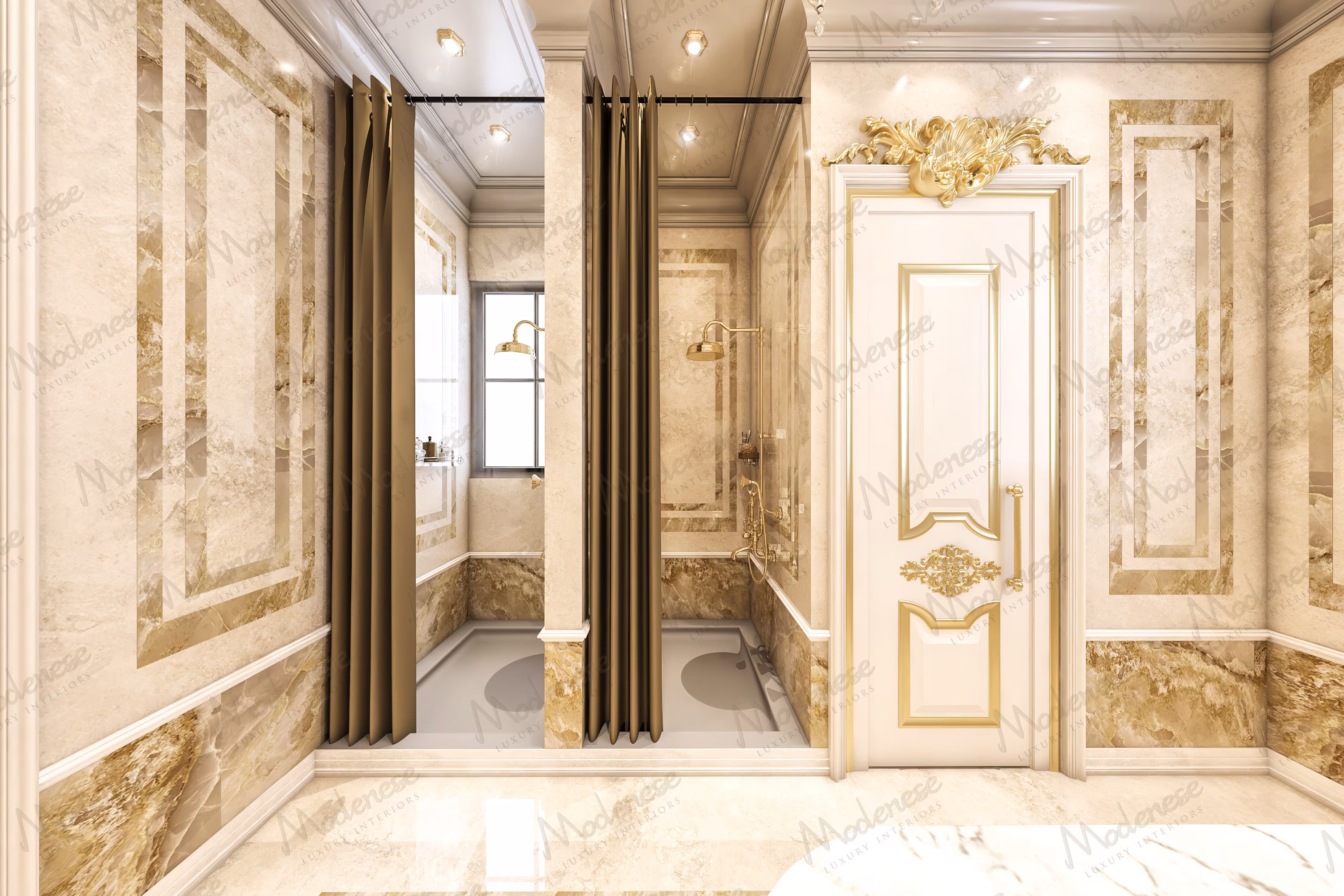 Luxury Italian bathroom in Doha by Modenese Bespoke