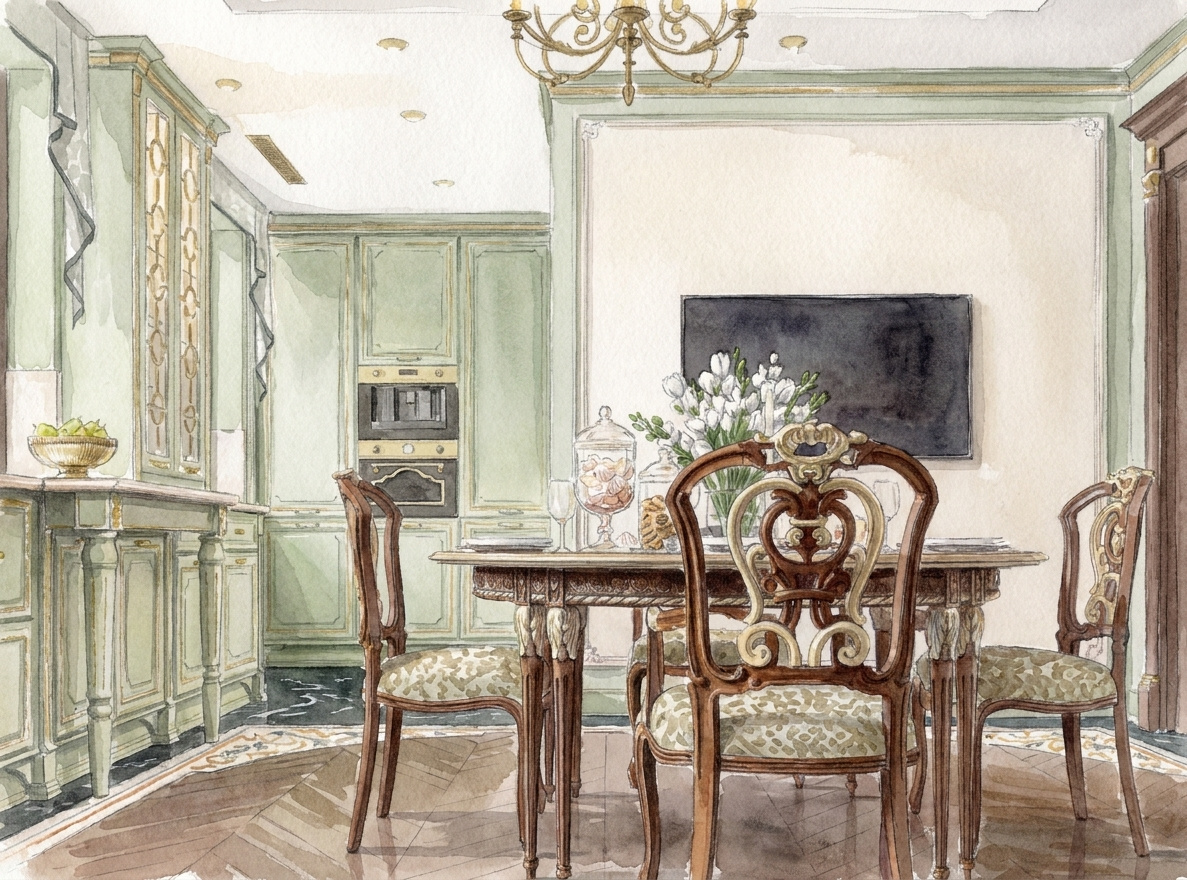 Hamptons: Bespoke Sage Green Classical Kitchen by Modenese Bespoke - image 07