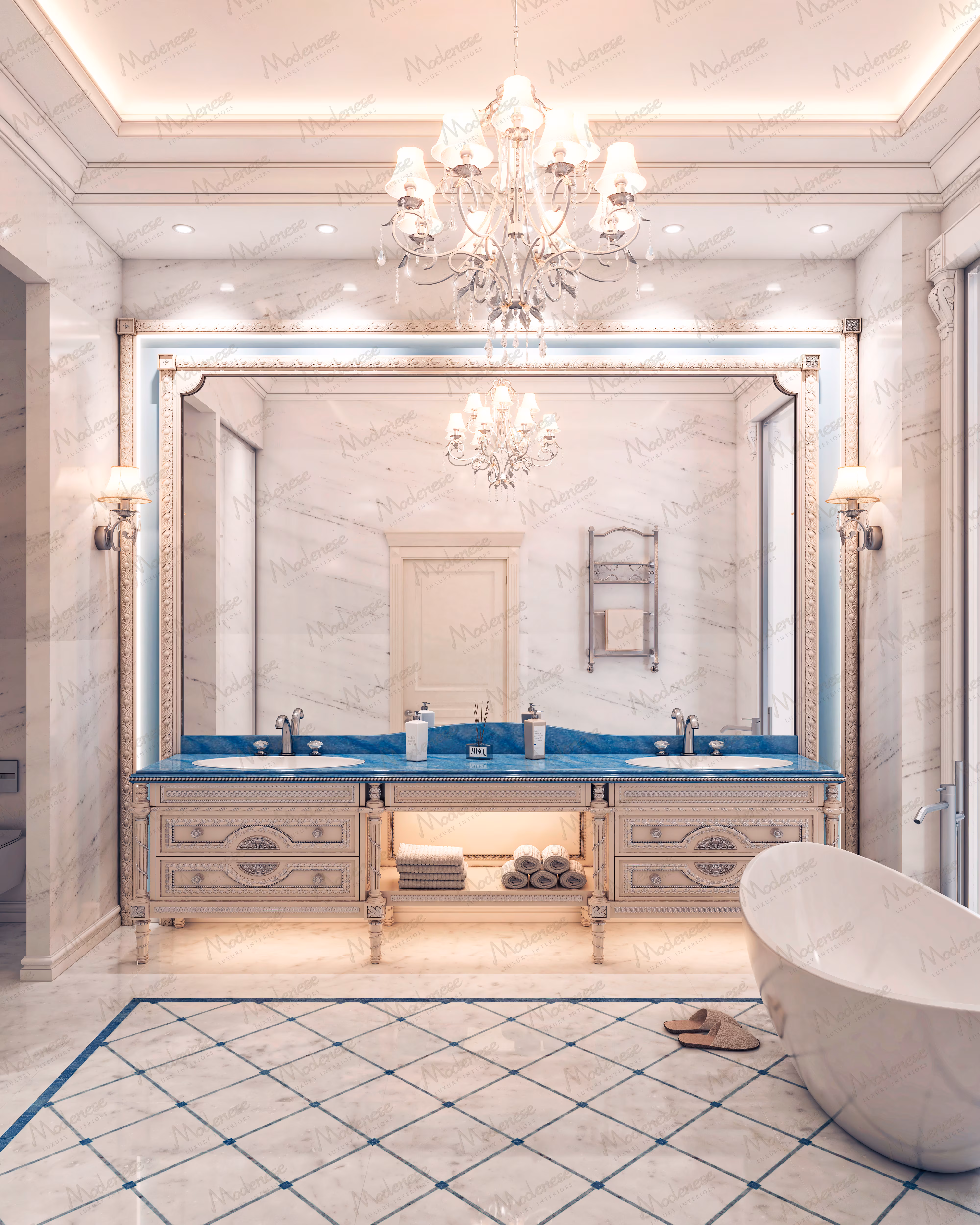 Luxury Italian bathroom in Miami by Modenese Bespoke