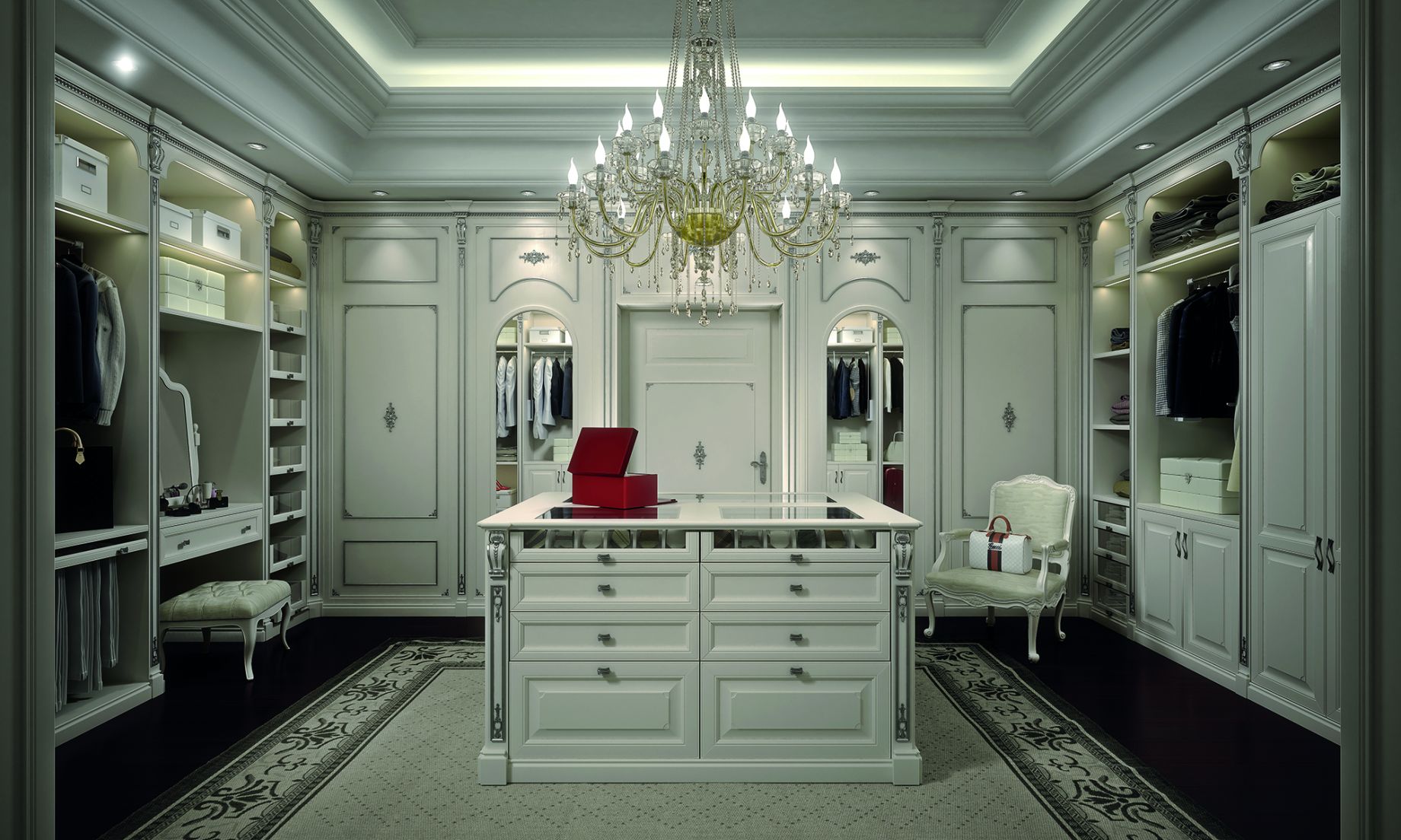 custom design walk in closet