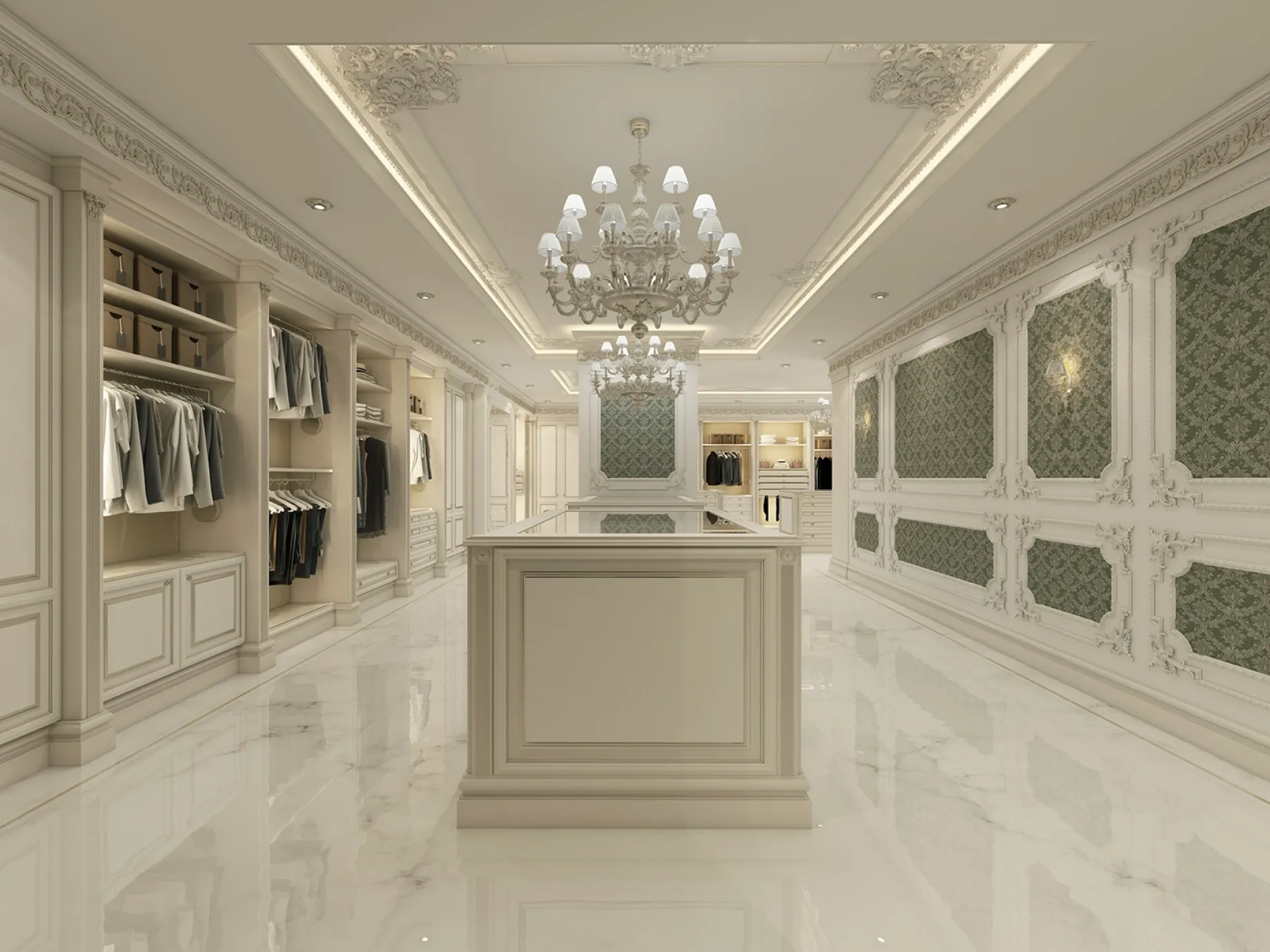 traditional luxury walk in closet