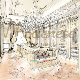 проект роскошных классических шкафов по индивидуальному заказу от Modenese