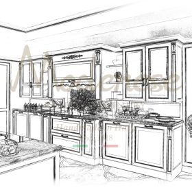 مشروع مطبخ فاخر مطلي بتشطيبات ذهبية للقصور الملكية والنخبة