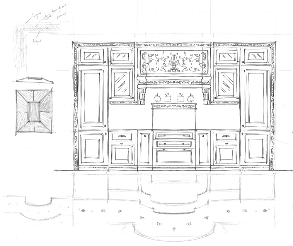 High-class classic kitchen project made to measure