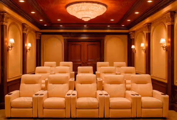 Luxury Italian home cinema in Muscat by Modenese Bespoke