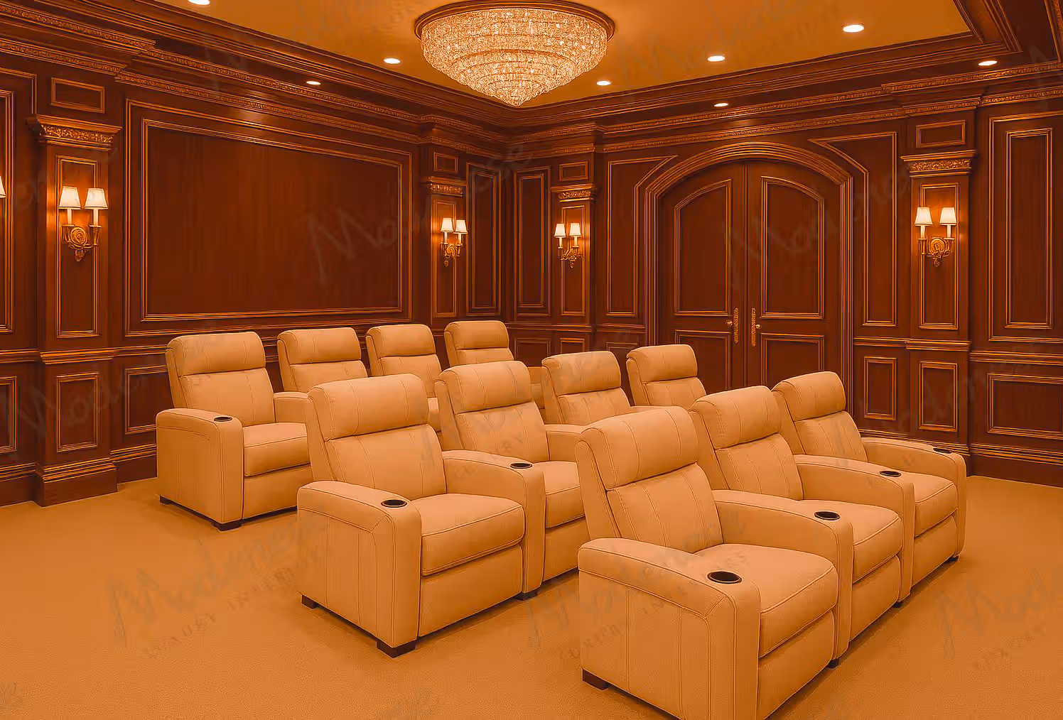 Luxury Italian home cinema in Muscat by Modenese Bespoke