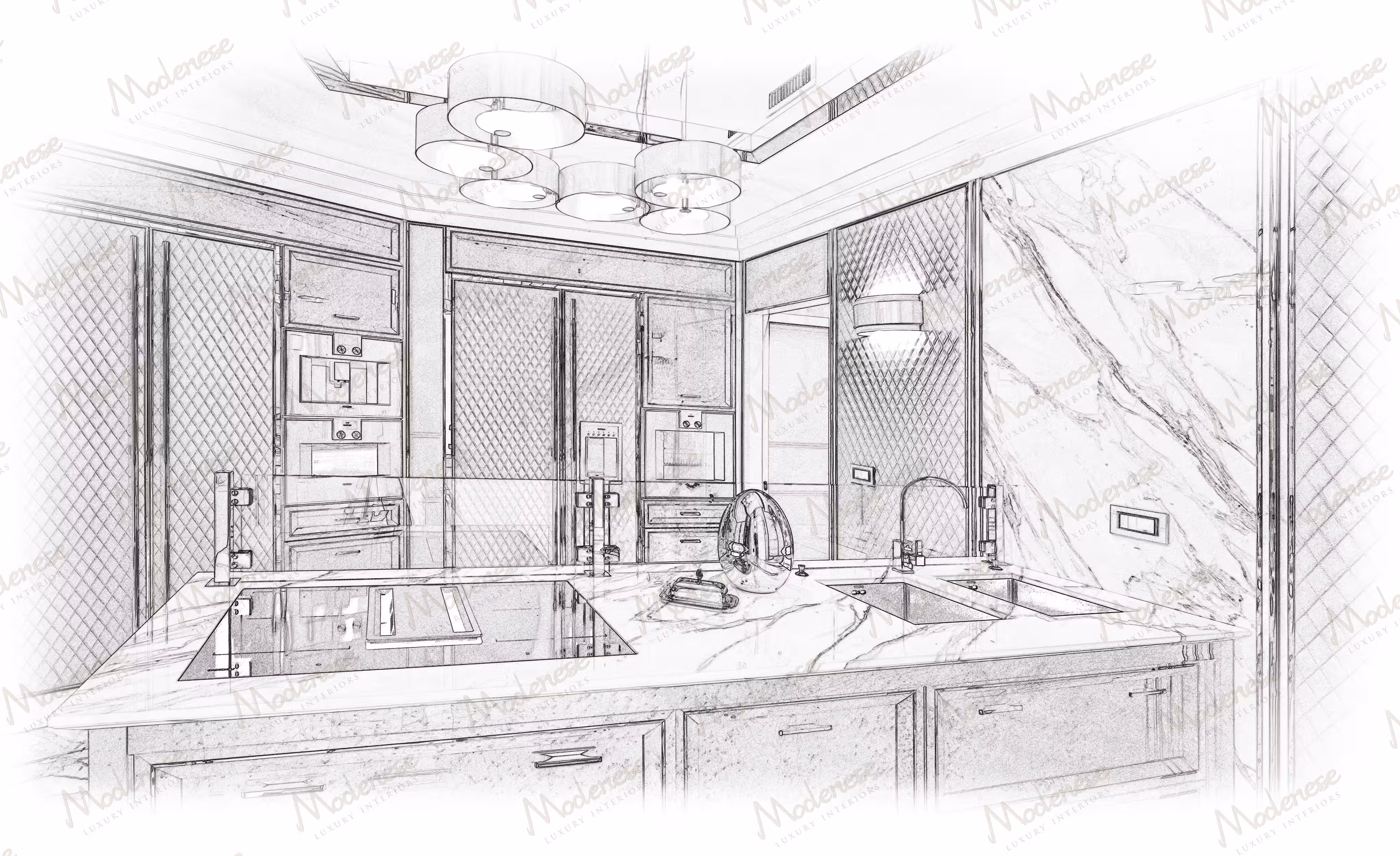Luxury Italian kitchen in New York by Modenese Bespoke