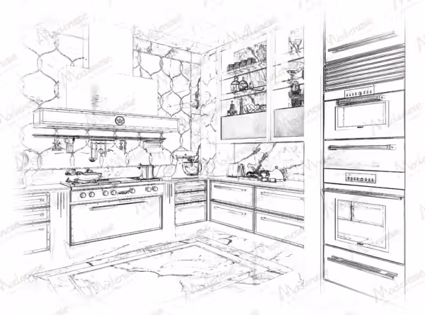 Modern Chic Italian kitchen in New York by Modenese Bespoke