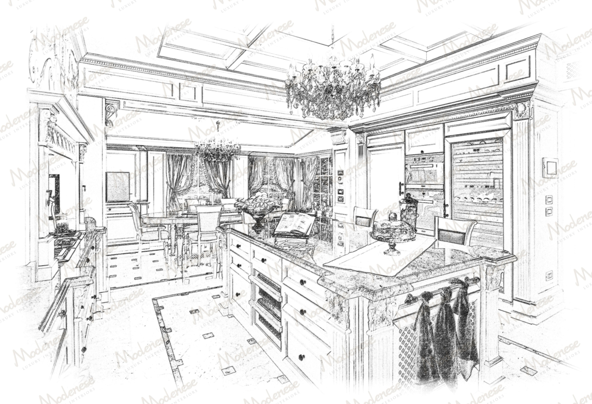 Transitional Italian kitchen in Miami by Modenese Bespoke