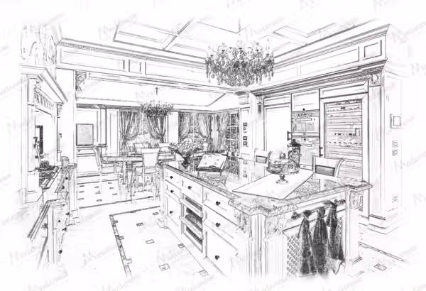 Transitional Italian kitchen in Miami by Modenese Bespoke