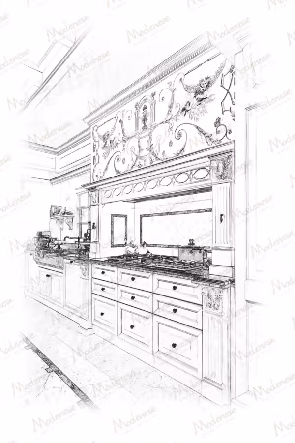 Transitional Italian kitchen in Miami by Modenese Bespoke