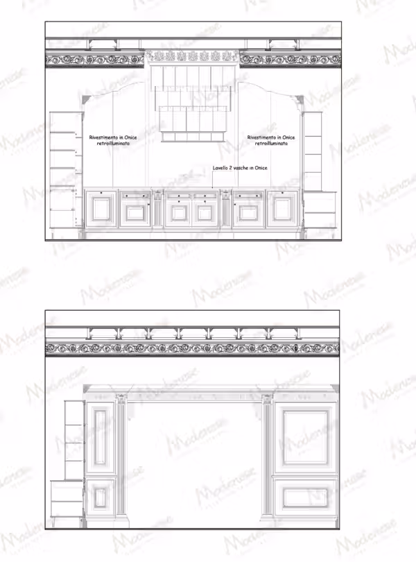 Traditional Chic Italian kitchen by Modenese Bespoke
