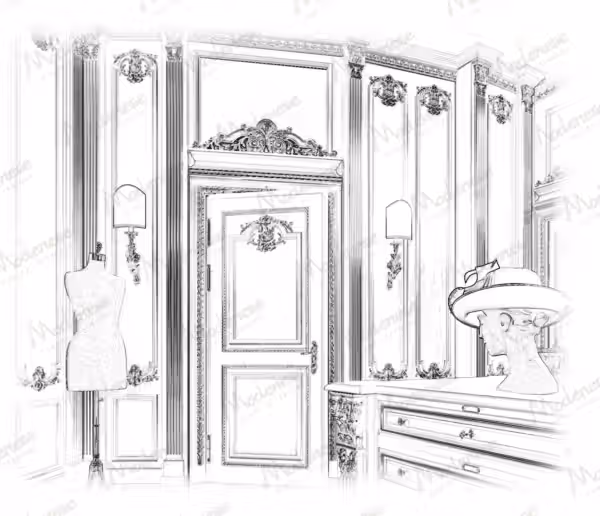 Baroque Italian walk-in closet by Modenese Bespoke