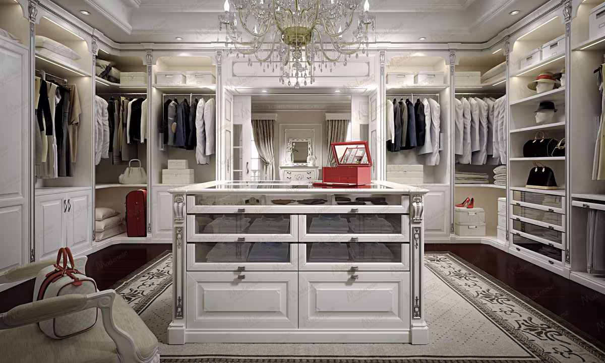 Contemporary Italian walk-in closet by Modenese Bespoke