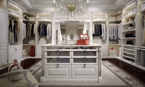Contemporary Italian walk-in closet by Modenese Bespoke
