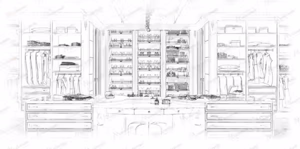 Modern Luxury Italian walk-in closet by Modenese Bespoke