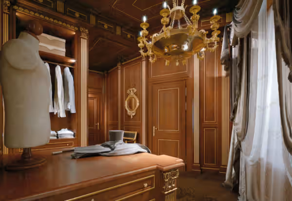 Classic Neoclassic Italian walk-in closet by Modenese Bespoke