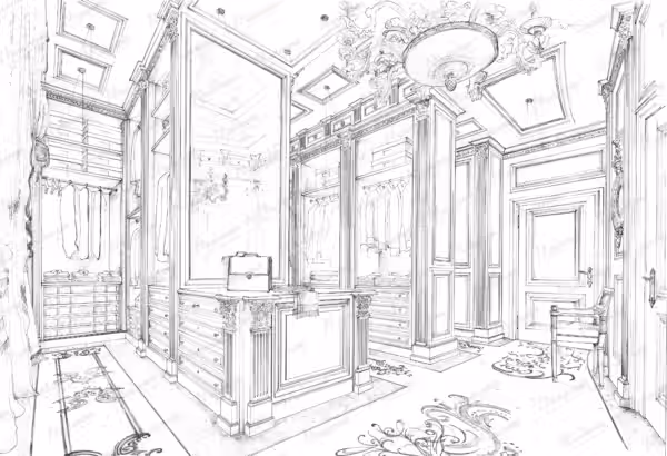 Classic Neoclassic Italian walk-in closet by Modenese Bespoke