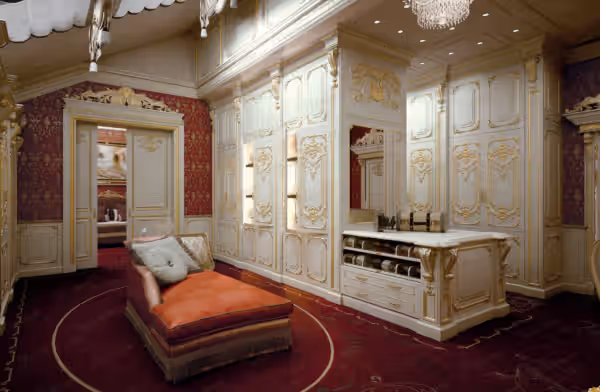 Luxury Italian walk-in closet in Riyadh by Modenese Bespoke