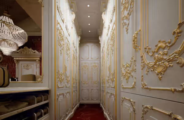 Luxury Italian walk-in closet in Riyadh by Modenese Bespoke