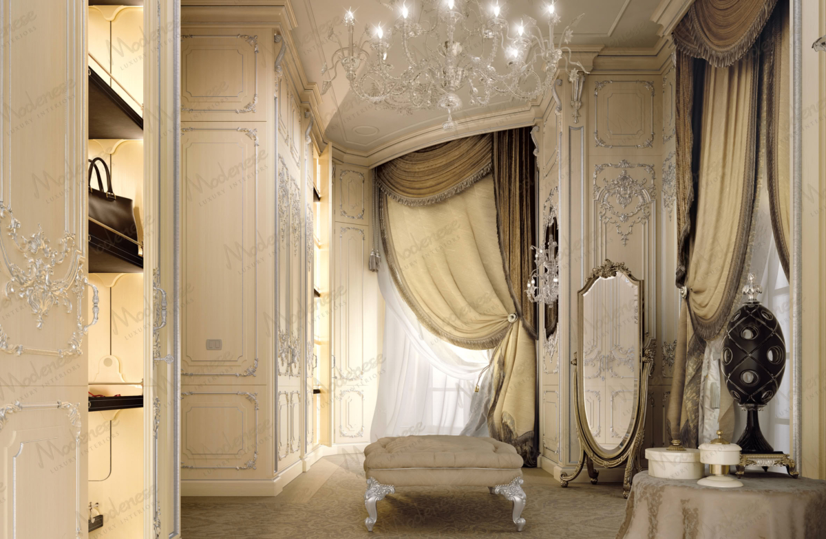 Classic Luxury Italian walk-in closet in London by Modenese Bespoke