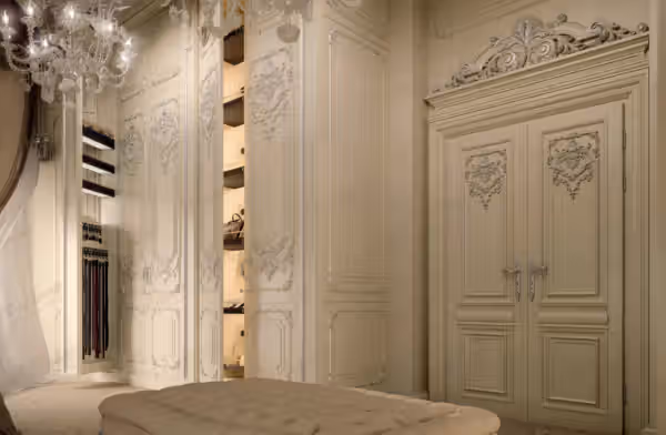 Classic Luxury Italian walk-in closet in London by Modenese Bespoke