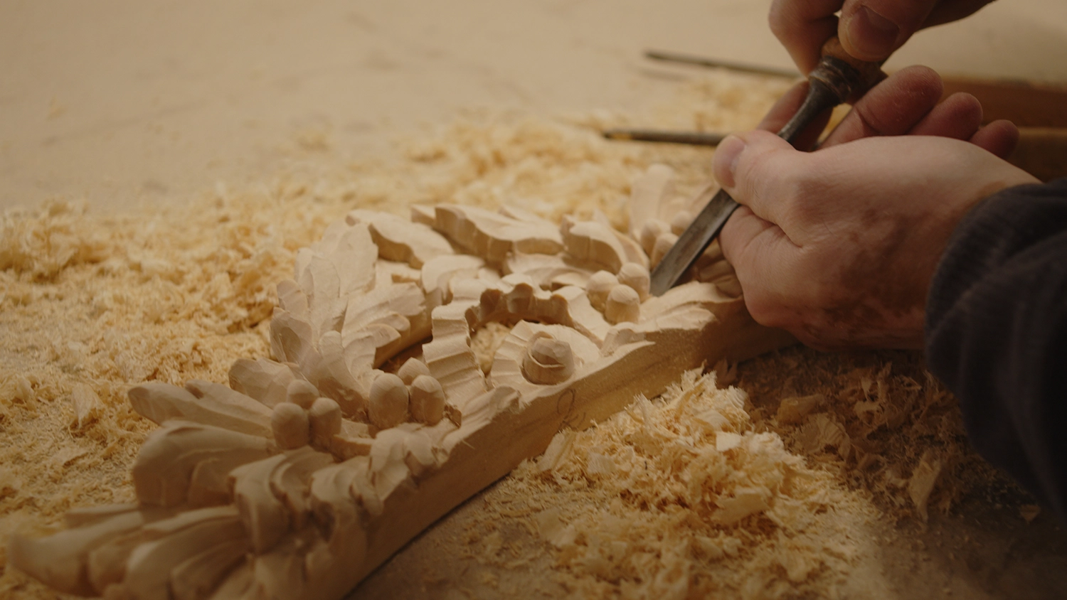 Luxury walk-in wardrobes with hand-crafted carvings