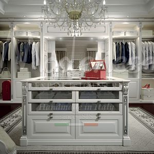 custom design walk in closet with a personalized contemporary design