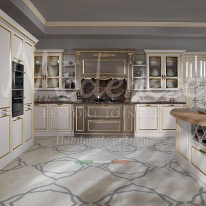 the best custom-made luxury kitchens from Italy with precious gold leaf deails