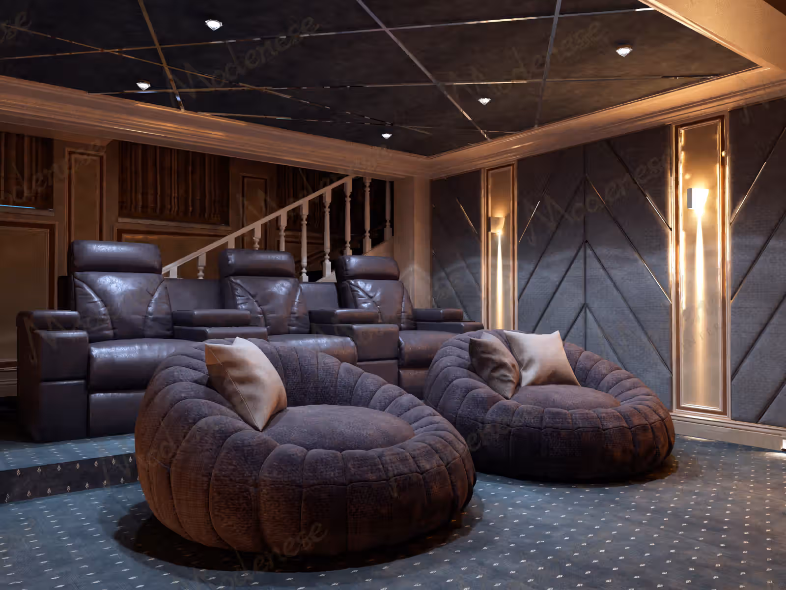 Contemporary Italian home cinema by Modenese Bespoke
