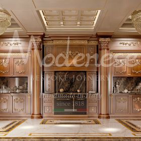 cuisine italienne classique en bois de noyer massif avec de riches détails en feuille d'or 24kt