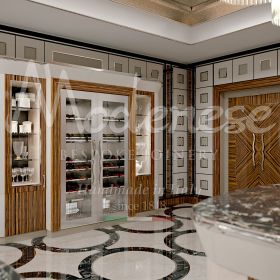 espace cuisine avec portes en verre pour une ambiance cool et moderne