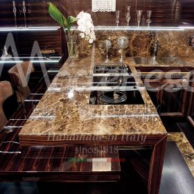 مطبخ عالي الجودة مع عدادات رخامية من مودينيز للنجارة حسب الطلب