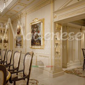 кухня высокого класса с тонко проработанными стенами в эксклюзивном стиле буазери