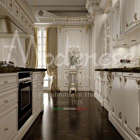 Classic Italian Design Kitchen with golden friezes