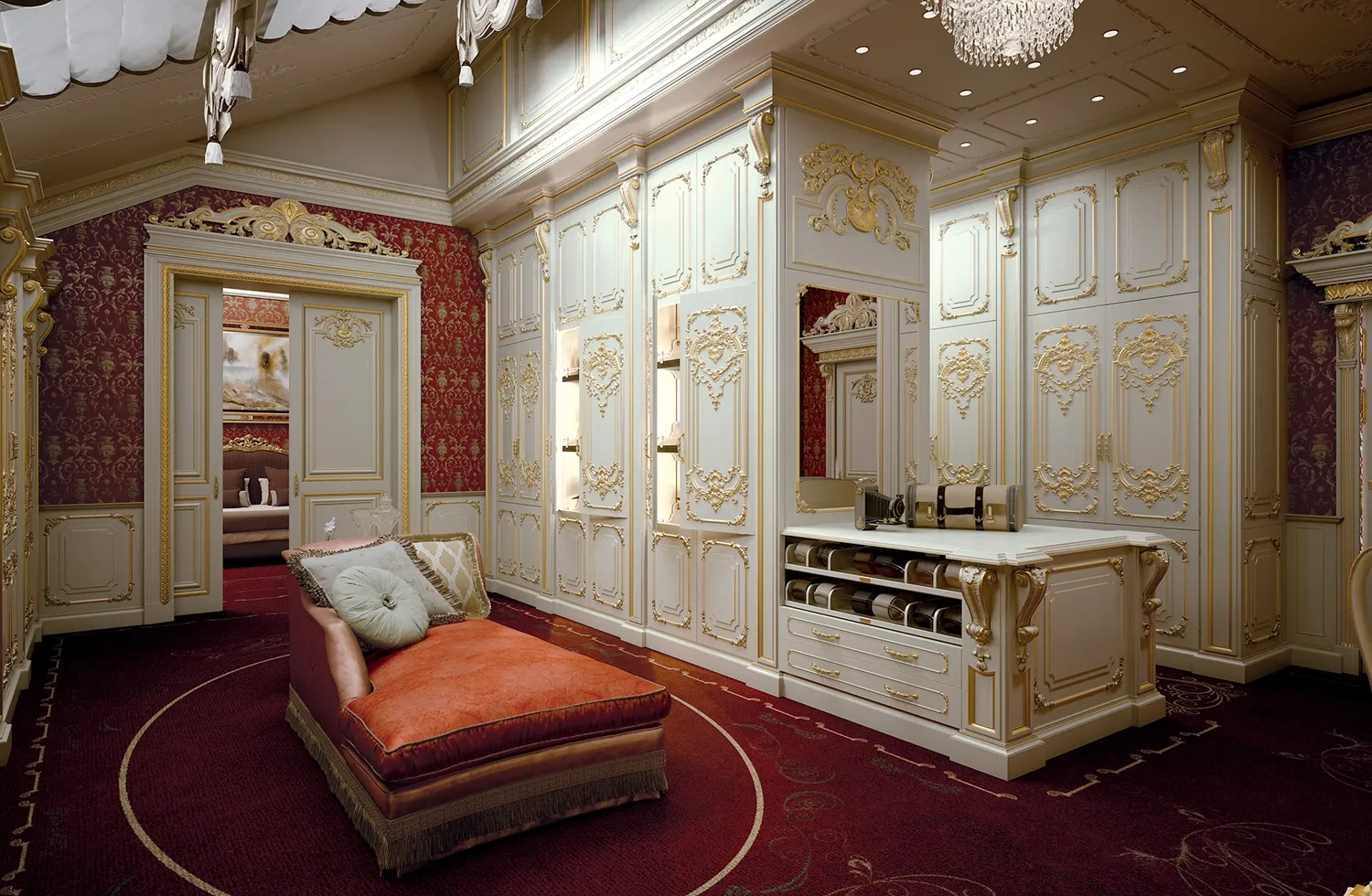 un luxueux dressing pour les résidences royales