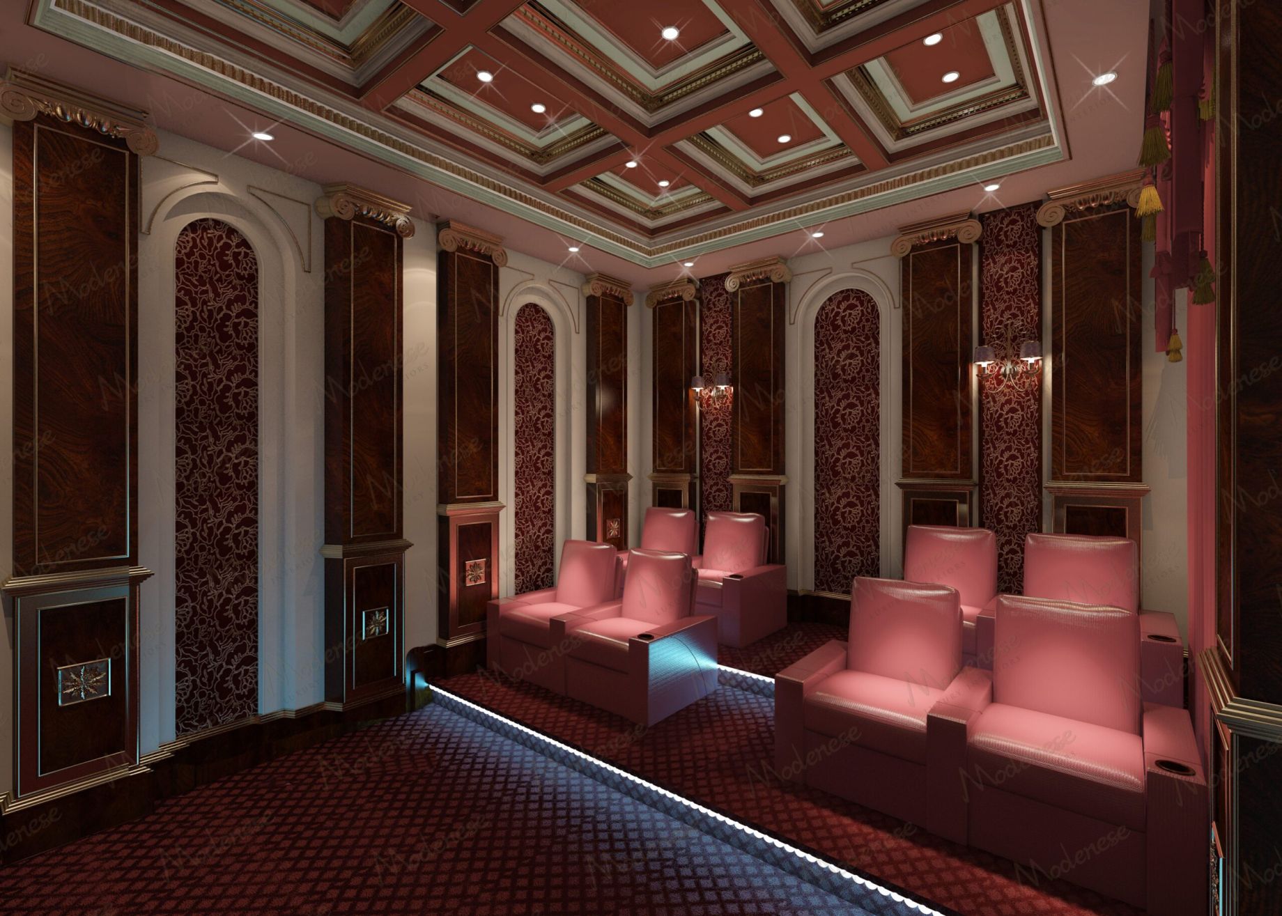 Traditional Classic Home Theater Full View