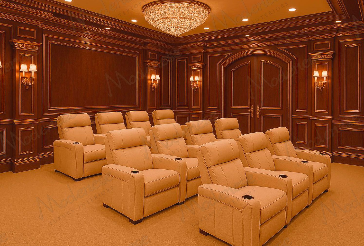 Classic Home Cinema with Custom Seating
