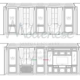 luxury Italian kitchen project with TV compartment