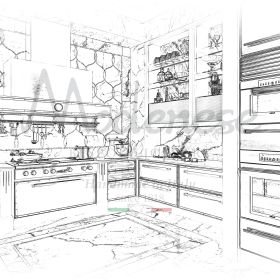 现代大理石台面厨房设计